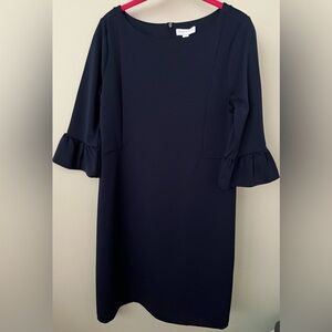 Charter Club Women’s Sheath Dress w Bell Sleeves Navy Size Petite Medium NEW